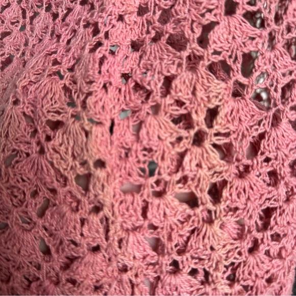 Pink Crochet Maxi Dress size M - Picture 4 of 9